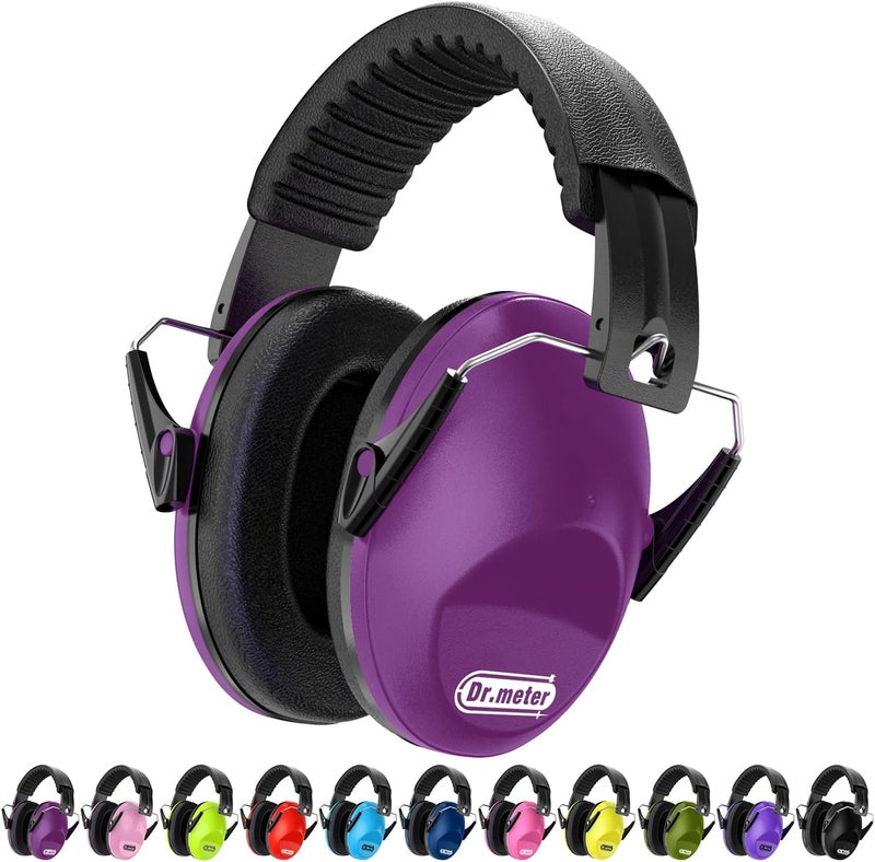 Dr.Meter Ear Muffs for Noise Reduction SNR27.4 Kids Ear Protection with Adjustable Headband - Kids Noise Cancelling Headphones for Concerts, Football Game, Fireworks and Air Shows - Dark Purple - Image 1